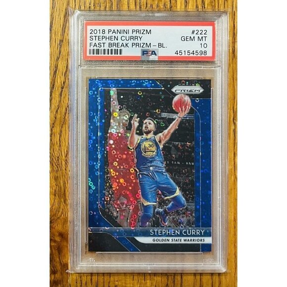 2018 Panini Prizm Fast Break Blue Stephen Curry /175 PSA 10 Gem Mint #222